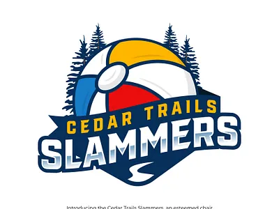 Cedar Trails Slammers beach ball cedar tree illustration logo logodesign logos sport