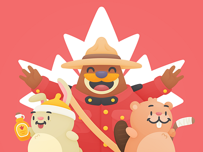 Deal Drops - Canada Day Hero bear beaver bunny canada hopper illustration maple mountie sale syrup travel