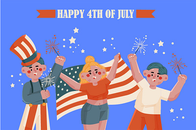 4th July Background Illustration america background day federal firework flag holiday illustration independence parade patriotic vector