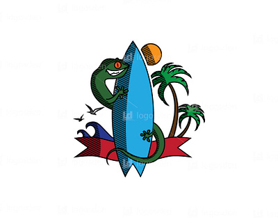 Lizard surf logo design logo art