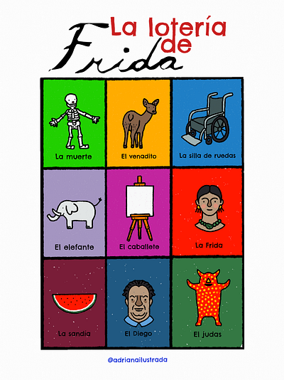 La lotería de Frida artedigital artwork design digitalart frida graphic design illustration mexico