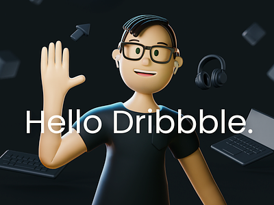 Hello Dribbble. 3d 3d icon 3d illustration 3d modeling blender first shot icon