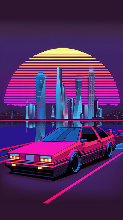 Road to the Cyberpunk Future. automotive art car art car illustration cyberpunk design digital art illustration japanese cars