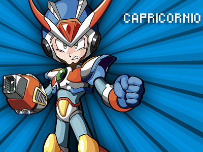 Capricornio (Mega man) anime art artdigital design digitalart illustration ilustración photoshop procreate