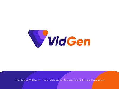 VidGen.Ai-AI-powered video editing tool Logo ai ai logo app logo brand design brand identity branding design genius logo logo design minimal modern logo play logo saas video video editor