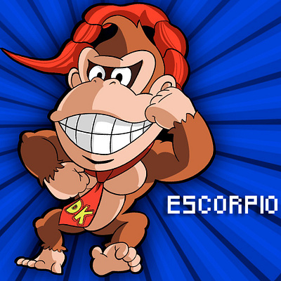 Escorpio (Donkey Kong) anime art artdigital design illustration illustrationdigital ilustración photoshop procreate vector