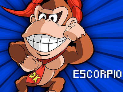 Escorpio (Donkey Kong) anime art artdigital design illustration illustrationdigital ilustración photoshop procreate vector