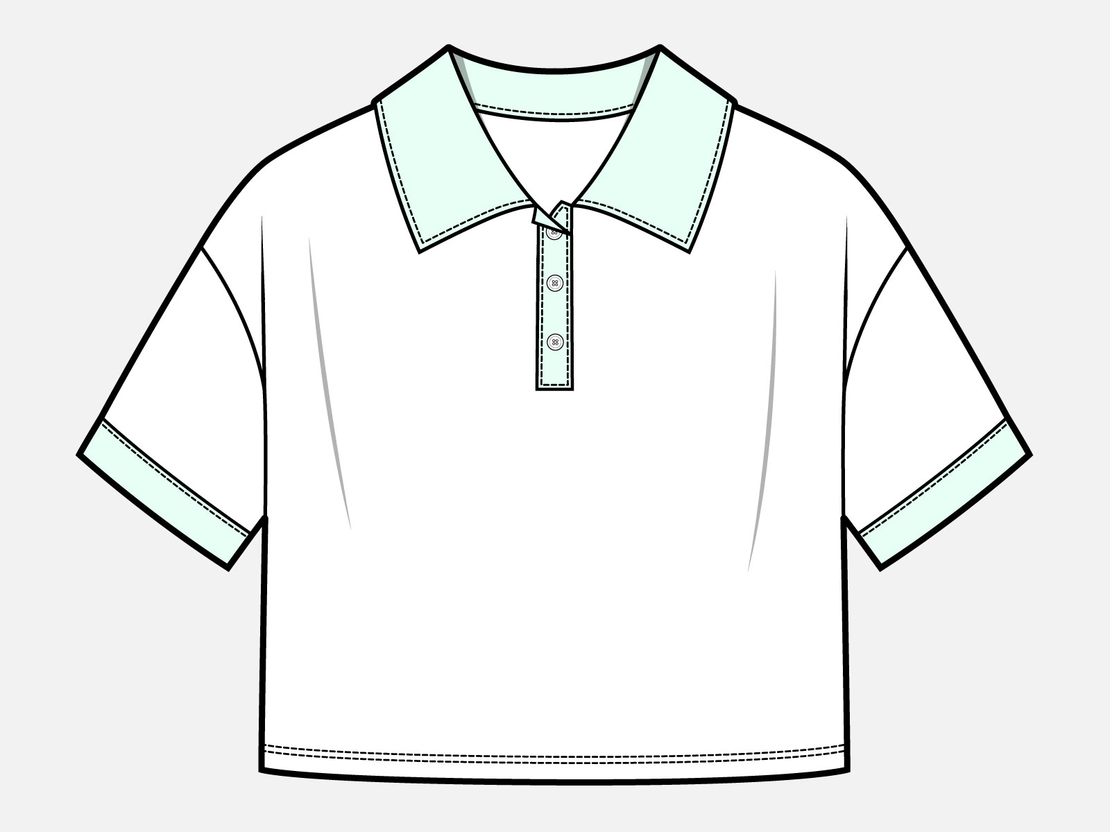 Polo Shirt Flat Sketch designs themes templates and downloadable