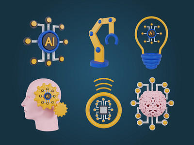 3d element AI icons 3d icons ai icons artificial intelligence branding button graphic design icon icons pack logo mobile apps ui ux