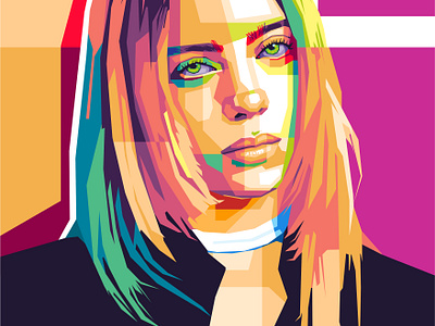 billie eilish wpap popart art avatar branding caricature cartoon design illustration logo ui vector