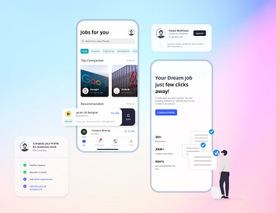 Job searching App concept design figma ui