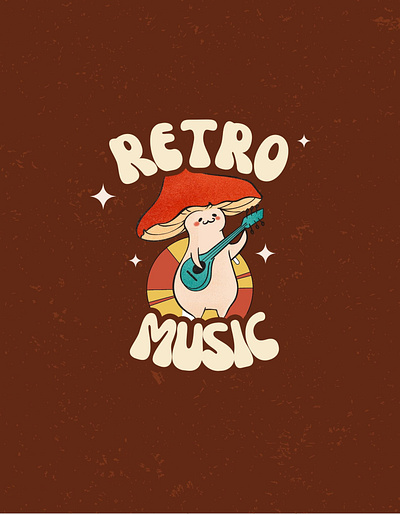 Terracotta Retro Music T-shirt Design outdoor