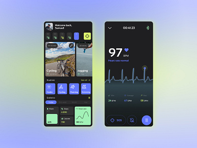 HeartFit — Heart Monitor App Concept concept ui