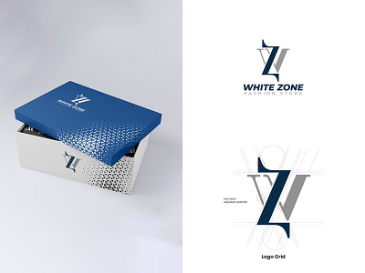 White Zone Logo – Fashion Store box brand design clothing fashion grid lettermark logo logo design logo designer logos minimalist logo mockup packaging portfolio shoes shoes box visual identity wz wz logo