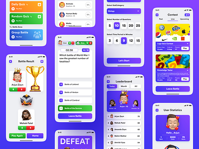 QuizOp - Multiplayer Quiz App Ui app design app ui application app ui full app ui ios design multiplayer quiz app quiz app quiz app ui quiz app wireframe quizop quizop ui redesign redesign solution wireframe