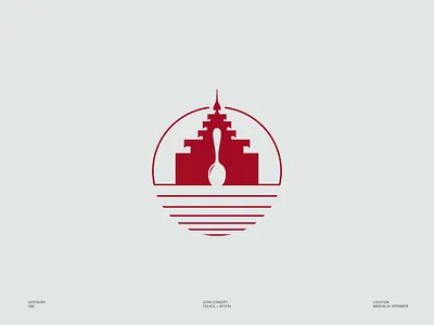 Food Logo branding food identity logo mandalay myanmar palace restaurant spoon