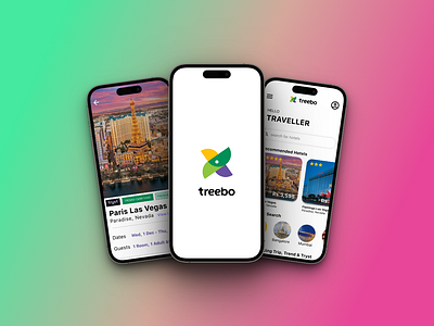 App redesign - TREEBO (A hotel booking app) app iphone mobile redesign ui