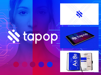 Tapop | Tech Logo, Brand IDentity & Design ai logo brand identity branding design graphic design illustration logo logo design software logo tech tech logo technology typography ui ux