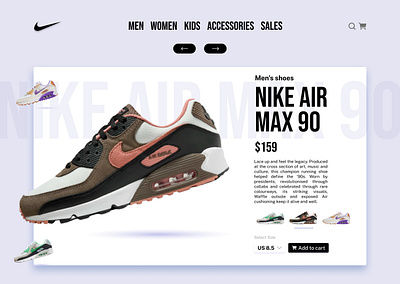 Nike Shoe Display Page Concept animation cool deisgn effect nike shoes ui uidesign user experience ux design video website design