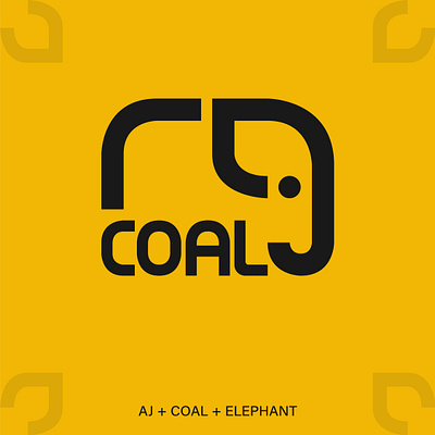 Aj Charcoal aj branding charcoal coal design elephant graphic design logo vector
