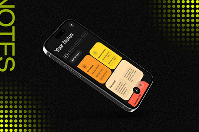 Notes Mobile App Concept app bold concept design figma ios iphone mobile modern note notes trending ui uidesign user interface