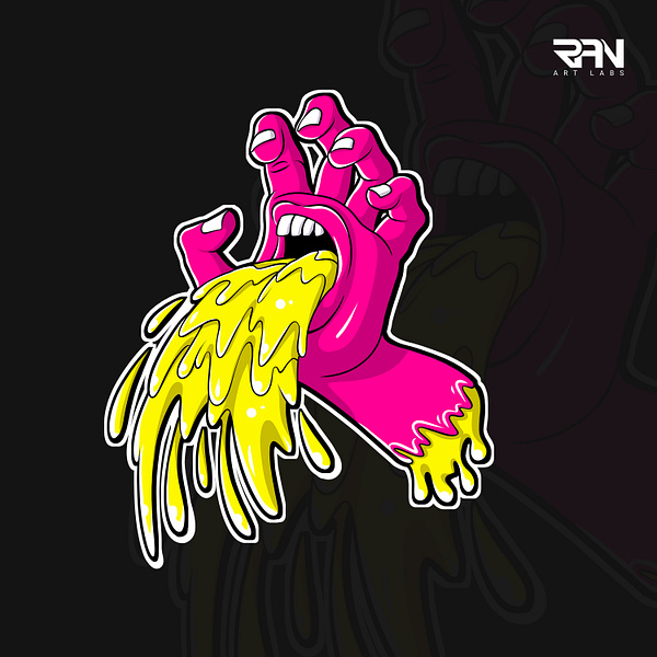 Psychedelic melting trippy dripping cartoon character logo by RAN Art ...