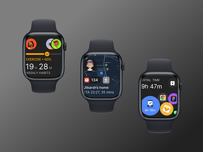WatchOS Widget Designs app branding design illustration logo minimal ui uidesign uiux vector watchos widgets