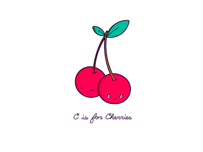 Day 119-365 C is for Cherries 365project cherries cute design kawaii vector