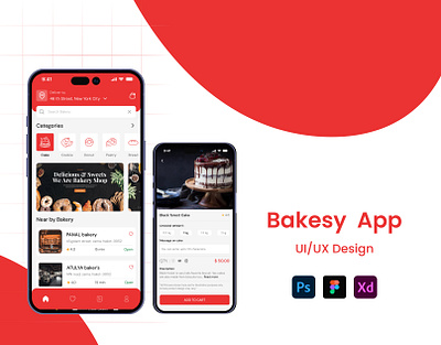 Bakery App application design graphic design illustration landing page mobile app ui ux web webpage