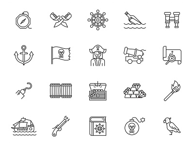 20 Line Pirate Icons download free download free icon free vector freebie graphicpear icon icon design icons download pirate pirate icon pirate vector vector download vector icon