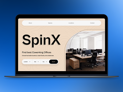 SpinX – Coworking Offices Landing Page UI Design app design branding coworking office design figma landing page product design saas ui uiux design user experience ux