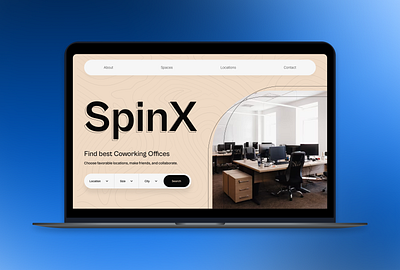SpinX – Coworking Offices Landing Page UI Design app design branding coworking office design figma landing page product design saas ui uiux design user experience ux