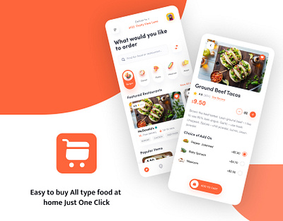 Food Delivery App application baner case study design landing page mobile app portfolio ui ux webpage