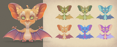 Bat 2d animal bat cartoon casual games character character design concept cute design illustration wildlife