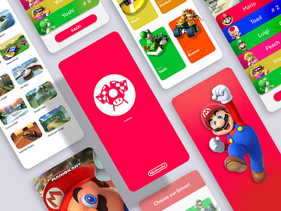 Mario Kart app branding design gaming gemes graphic design mario mario kart mobile mobile games nintendo red super super mario ui ux video games