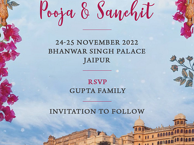 Pooja and Sanchit Wedding - Chic Invites cool wedding stationery digital digital wedding invites e invites graphic design illustration invitation logo save the date wedding wedding e invites wedding invitations wedding stationery wedding wardrobe