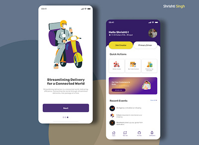 Delivery App - UI/UX 3d android animation app background branding delivery design driver graphic design home illustration iphone job logo motion graphics onboarding ui ux vector