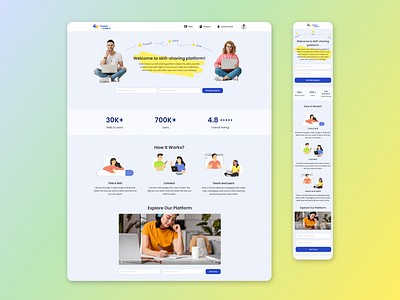 UI/UX Design: Learning Platform: Teach To Learn app design graphic design ui ux web design