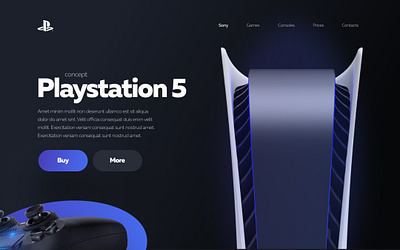 Playstation 5 concept animation main page ui we web design