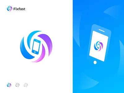 Fixfast logo design app icon brand identity branding computer data fast fix icon logo logo designer logo maker logo mark mobile modern professional repair service smartphone software tech