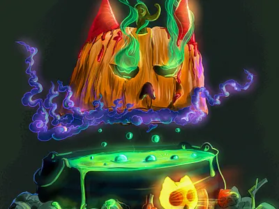 Halloween witch artwork branding clip studio paint design digital art graphic illustration vector