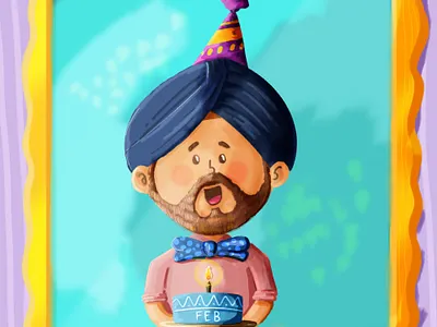 HBD character artwork branding character design design graphic happy birthday illustration