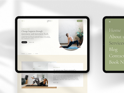 Grow Women’s Health Website branding graphic design health pilates ui website women