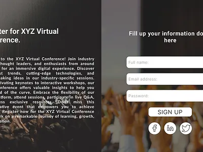 Sign Up page UI design branding design graphic design illustration logo minimalistdesign posterdesign promotions ui vector