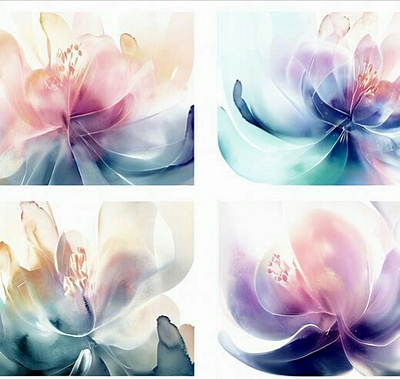 Watercolor ethereal flowers design graphic design illustration