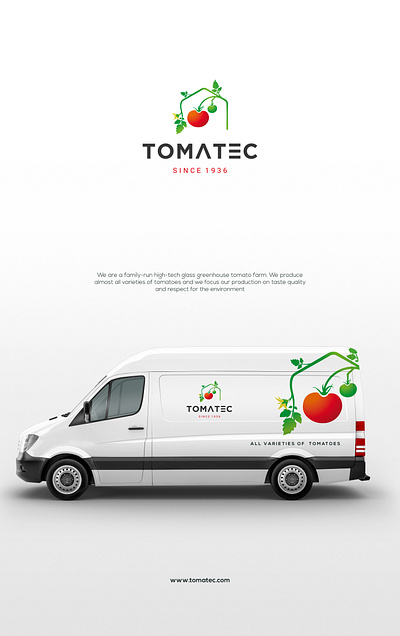 Tomatec branding design farm france graphic design illustration logo organic tomato typography vector