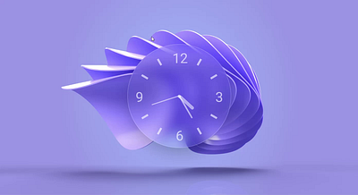 Glassmorphism Clock 3d animation graphic design motion graphics ui