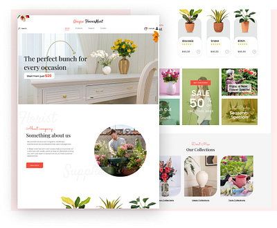 Figma Desgin for Unique Flower Mart design designers illustration logo ui uidesign uiux web web deisgn website design