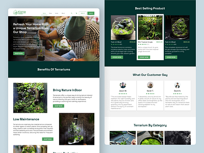 Kane's Terrarium Shop landing page ui ux website