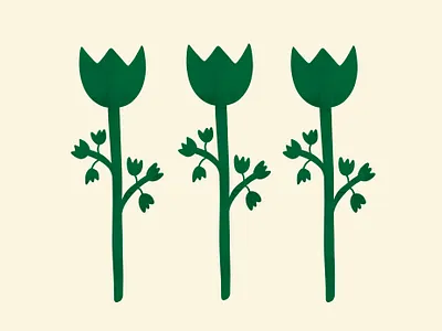 Green Flowers Art Print art art print design digital art digital illustration drawing home decor home ideas home inspiration illustration illustrator pattern design wall art